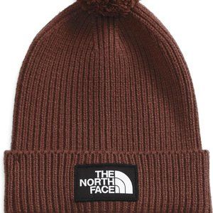 TNF™ Logo Box Pom Pom  Beanie Unisex  Dark OAK color NEW